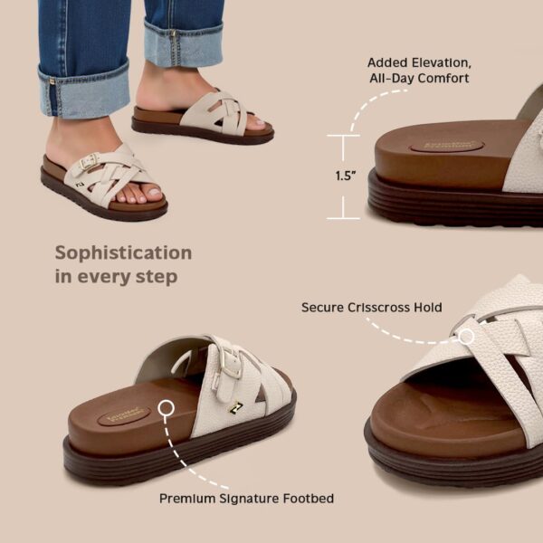 KazarMax Premium Women's Effortless Comfort | Strappy Slide Sandals | Cushioned Footbed | Lightweight | Slip-On Sandals