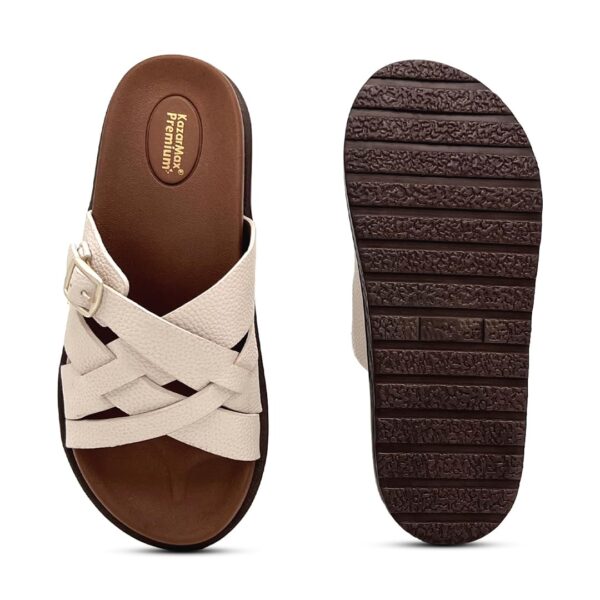 KazarMax Premium Women's Effortless Comfort | Strappy Slide Sandals | Cushioned Footbed | Lightweight | Slip-On Sandals