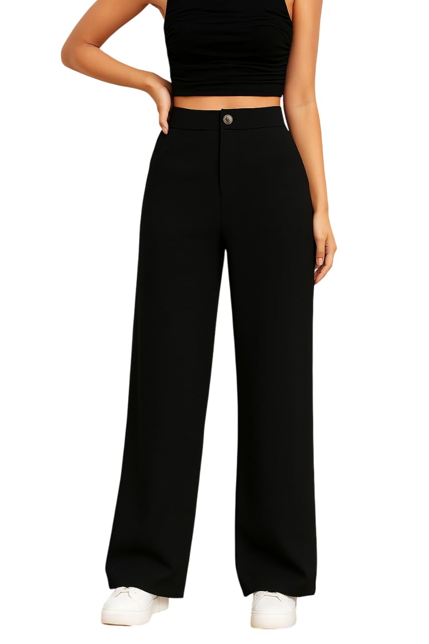 Kizyoo Women's High Waist Formal Trousers | Formal Pants | Office Wear