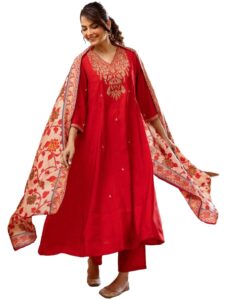 KLOSIA Women Embroidery Kurta and Pant Set with Dupataa