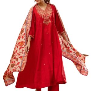 KLOSIA Women Embroidery Kurta and Pant Set with Dupataa