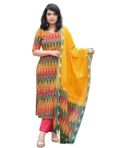KLOSIA Women Viscose Printed Kurta And Pant With Dupatta Set