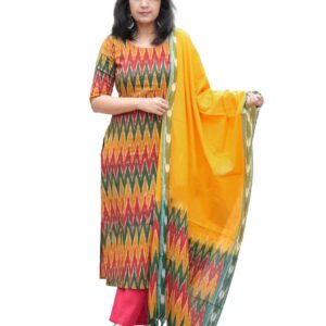 KLOSIA Women Viscose Printed Kurta And Pant With Dupatta Set