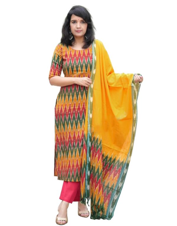 KLOSIA Women Viscose Printed Kurta And Pant With Dupatta Set