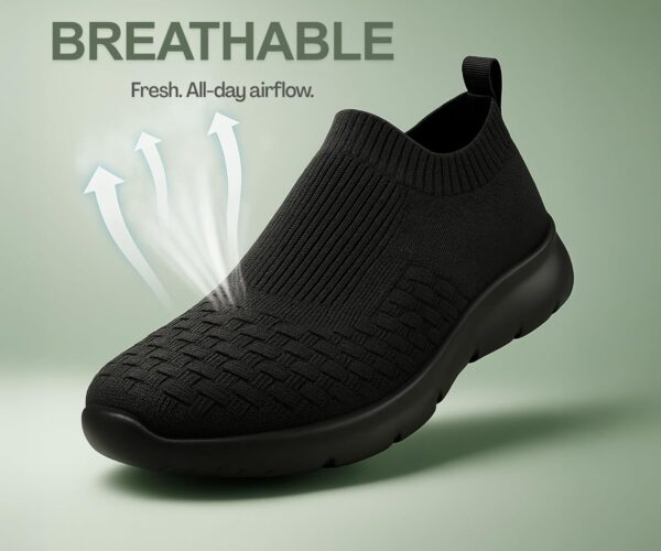 Kraasa ZONIC Men’s Lightweight Knit Sneakers with Memory Insole | Breathable, Anti-Skid Running, Walking & Gym Shoes (Sizes 6-10, Multiple Colors)