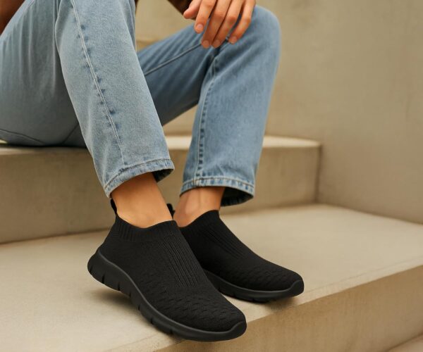 Kraasa ZONIC Men’s Lightweight Knit Sneakers with Memory Insole | Breathable, Anti-Skid Running, Walking & Gym Shoes (Sizes 6-10, Multiple Colors)