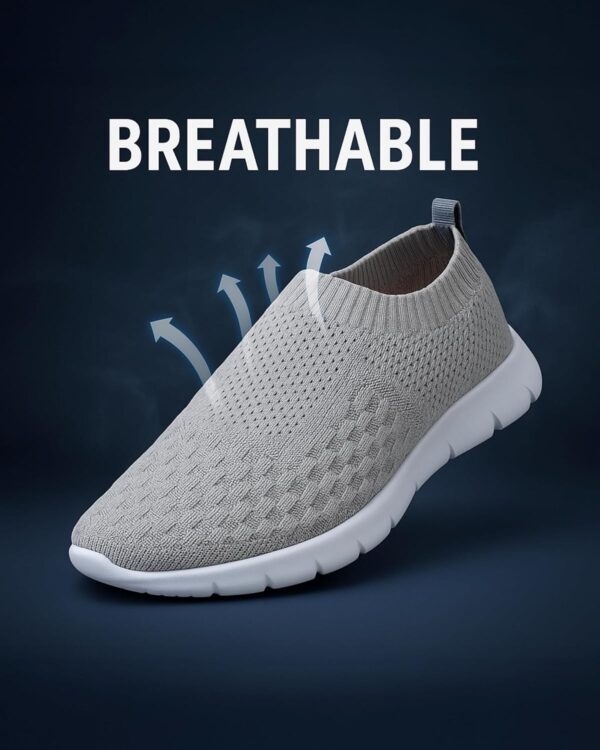 Kraasa ZONIC Men’s Lightweight Knit Sneakers with Memory Insole | Breathable, Anti-Skid Running, Walking & Gym Shoes (Sizes 6-10, Multiple Colors)
