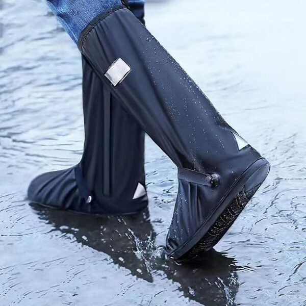 KRIDEZ Rain Boots Waterproof Anti-Snow Shoe Covers Reusable Rain Boots Protective Gear for Men and Women Galoshes Black