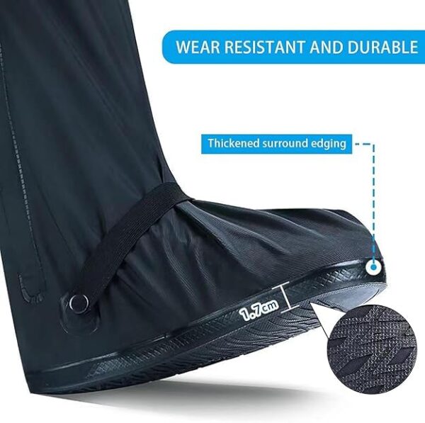 KRIDEZ Rain Boots Waterproof Anti-Snow Shoe Covers Reusable Rain Boots Protective Gear for Men and Women Galoshes Black