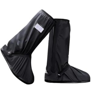 KRIDEZ Rain Boots Waterproof Anti-Snow Shoe Covers Reusable Rain Boots Protective Gear for Men and Women Galoshes Black