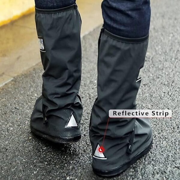 KRIDEZ Rain Boots Waterproof Anti-Snow Shoe Covers Reusable Rain Boots Protective Gear for Men and Women Galoshes Black