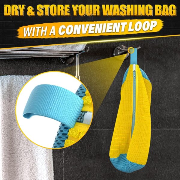 KUPSKIDZ® Shoes Washing Machine Bag for Washer and Dryer Reusable Shoe Cleaning Bag for Sneaker Tennis Unstain Cleaner Kit Invisible Zipper Side Opening Laundry Washing