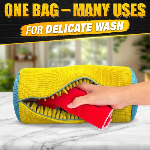 KUPSKIDZ® Shoes Washing Machine Bag for Washer and Dryer Reusable Shoe Cleaning Bag for Sneaker Tennis Unstain Cleaner Kit Invisible Zipper Side Opening Laundry Washing