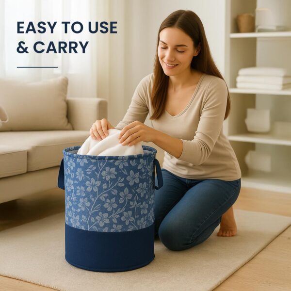 LAXIS HOMFIL Brand 45L Printed Laundry Bag for Clothes Foldable with Easy Carry Handles, Non Woven Laundry Basket for Clothes, Toys, Storage, Clothes Basket Storage Organizer -...