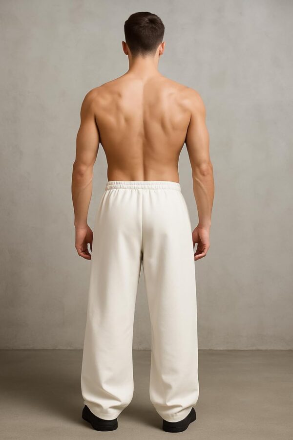LEGASUS Aesthetic Gothic Wide Leg Pants for Men | Tribal Print Baggy Streetwear | Oversized Track Pants with Elastic Waist | Black and White Relaxed Fit Bottoms