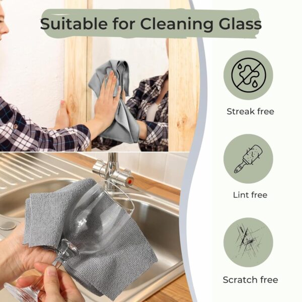 LINEAR Microfiber Cleaning Cloth Roll | Kitchen Towel Roll | Cleaning Towels - Reusable and Washable Cloths for Kitchen, Washable and Reusable (20- Pack) 25 x 26 Cms (Pack of-1)