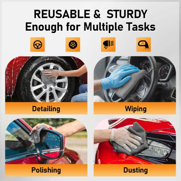 LINEAR Microfiber Cleaning Cloth Roll | Kitchen Towel Roll | Cleaning Towels - Reusable and Washable Cloths for Kitchen, Washable and Reusable (20- Pack) 25 x 26 Cms (Pack of-1)