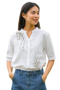 LITZO Shirts for Women â€“ Korean Style Long Sleeve Oversized Button Down | Plus Size Workwear Top for Office & Casual Wear (L-98-101)