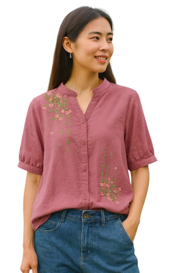 LITZO Shirts for Women â€“ Korean Style Long Sleeve Oversized Button Down | Plus Size Workwear Top for Office & Casual Wear (L-98-101)