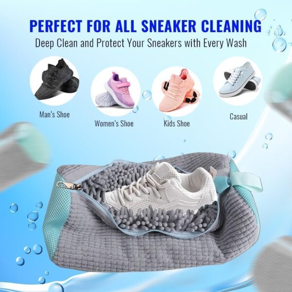 LivTee Shoe Washing Machine Bag Laundry Shoe Bag for Washer & Dryer, Reusable with Durable Zipper for Sneakers & Delicates 360° Deep Cleaning Washable Laundry Organizer Bag...