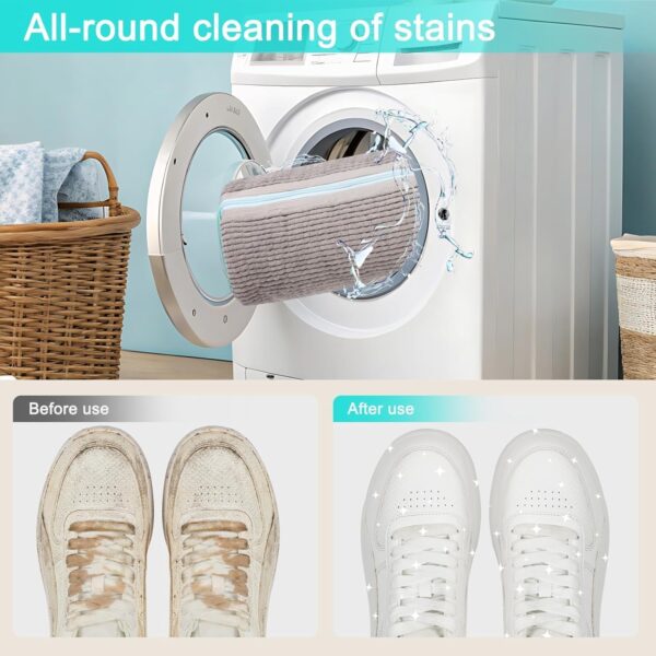 LivTee Shoe Washing Machine Bag Laundry Shoe Bag for Washer & Dryer, Reusable with Durable Zipper for Sneakers & Delicates 360° Deep Cleaning Washable Laundry Organizer Bag...