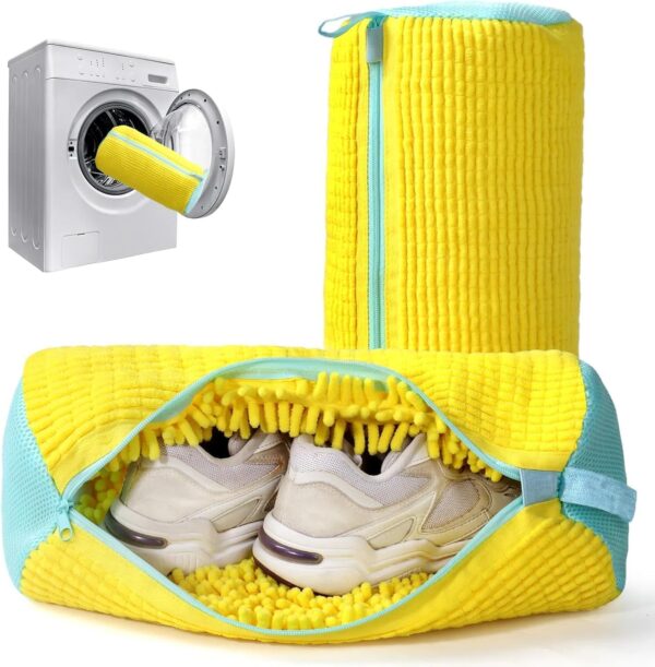 LivTee Shoe Washing Machine Bag Laundry Shoe Bag for Washer & Dryer, Reusable with Durable Zipper for Sneakers & Delicates 360° Deep Cleaning Washable Laundry Organizer Bag...