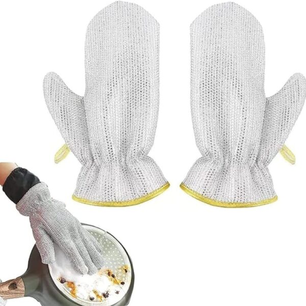 Lommy Wire Dishwashing Gloves – Stainless Steel Scrubber Gloves for Washing Dishes & Utensils, Non-Scratch, Multipurpose Cleaning Gloves, Machine Washable, Reusable Kitchen...