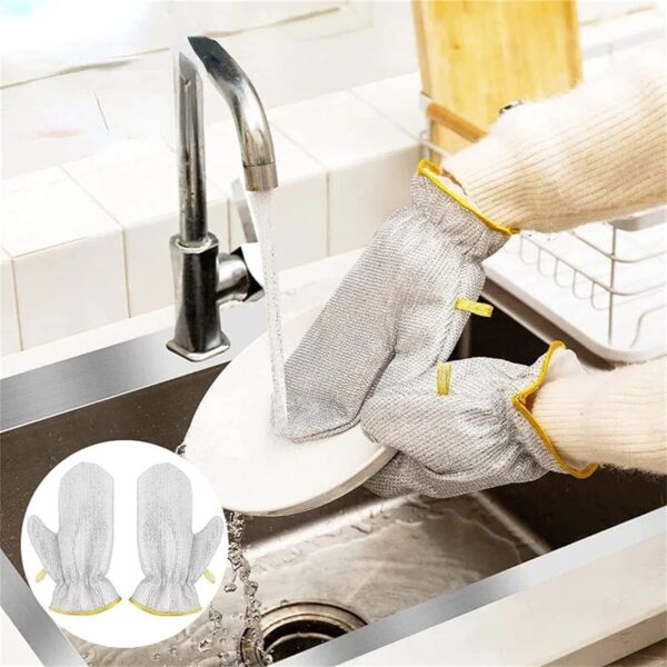 Lommy Wire Dishwashing Gloves – Stainless Steel Scrubber Gloves for Washing Dishes & Utensils, Non-Scratch, Multipurpose Cleaning Gloves, Machine Washable, Reusable Kitchen...