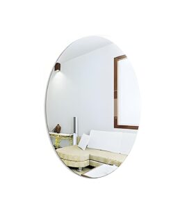 Luxora Oval Shape Adhesive Mirror Sticker for Wall on Tiles Bedroom Living Room Basin Mirror Bathroom Wall Mirror Both Side Sticker Acrylic Wall Mirror for Wall Full Length