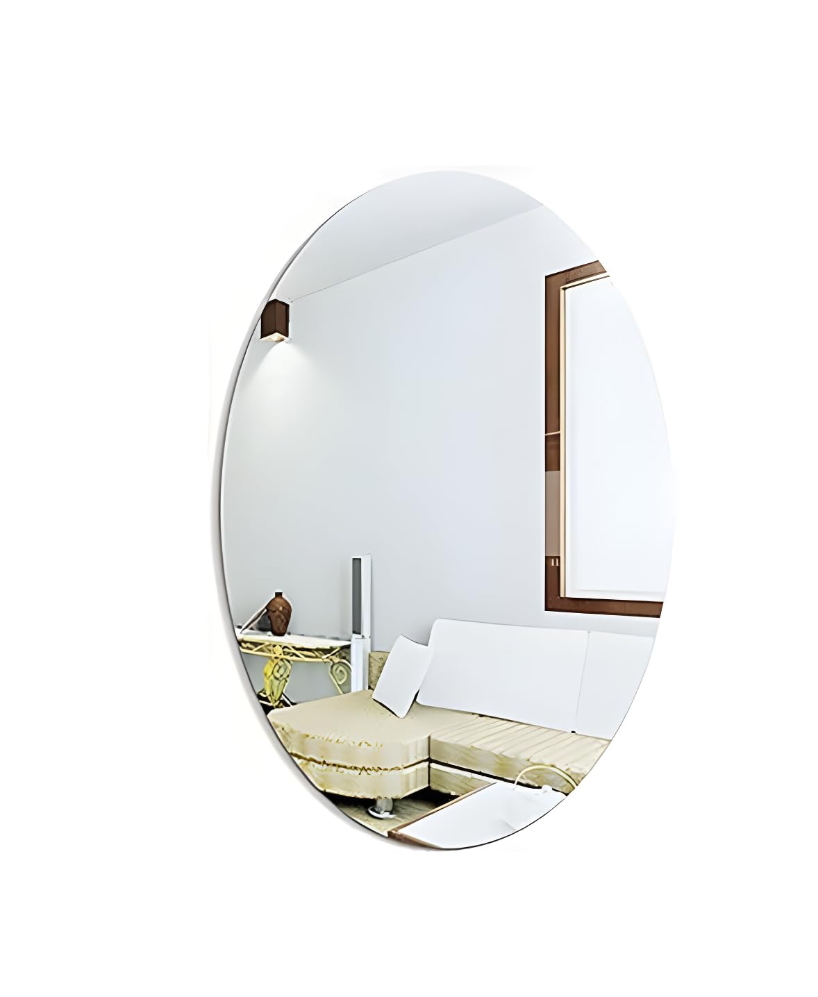 Luxora Oval Shape Adhesive Mirror Sticker for Wall on Tiles Bedroom Living Room Basin Mirror Bathroom Wall Mirror Both Side Sticker Acrylic Wall Mirror for Wall Full Length