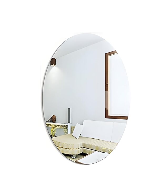 Luxora Oval Shape Adhesive Mirror Sticker for Wall on Tiles Bedroom Living Room Basin Mirror Bathroom Wall Mirror Both Side Sticker Acrylic Wall Mirror for Wall Full Length
