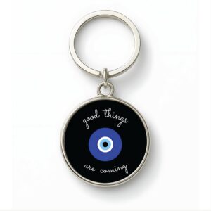 magical gifts Protective Evil Eye Keychain | Double-Sided Metal Key Ring | Good Luck Charm for Car, Bike, Home & Office