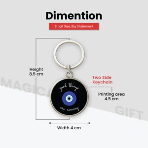 magical gifts Protective Evil Eye Keychain | Double-Sided Metal Key Ring | Good Luck Charm for Car, Bike, Home & Office