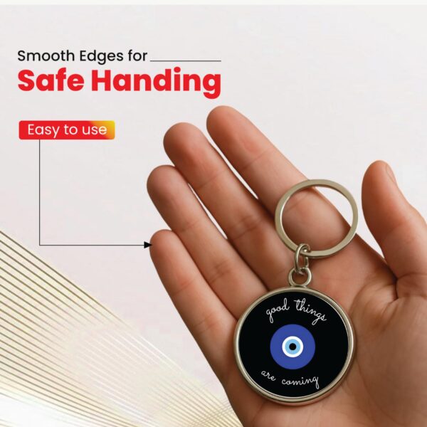 magical gifts Protective Evil Eye Keychain | Double-Sided Metal Key Ring | Good Luck Charm for Car, Bike, Home & Office