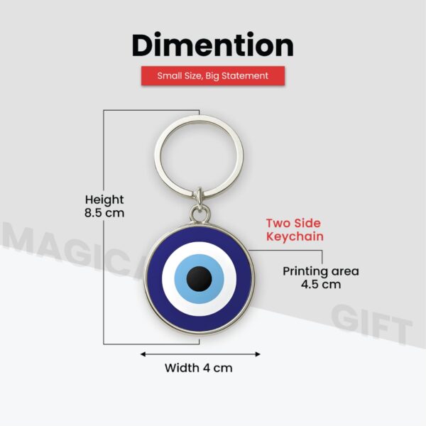 magical gifts Protective Evil Eye Keychain | Double-Sided Metal Key Ring | Good Luck Charm for Car, Bike, Home & Office