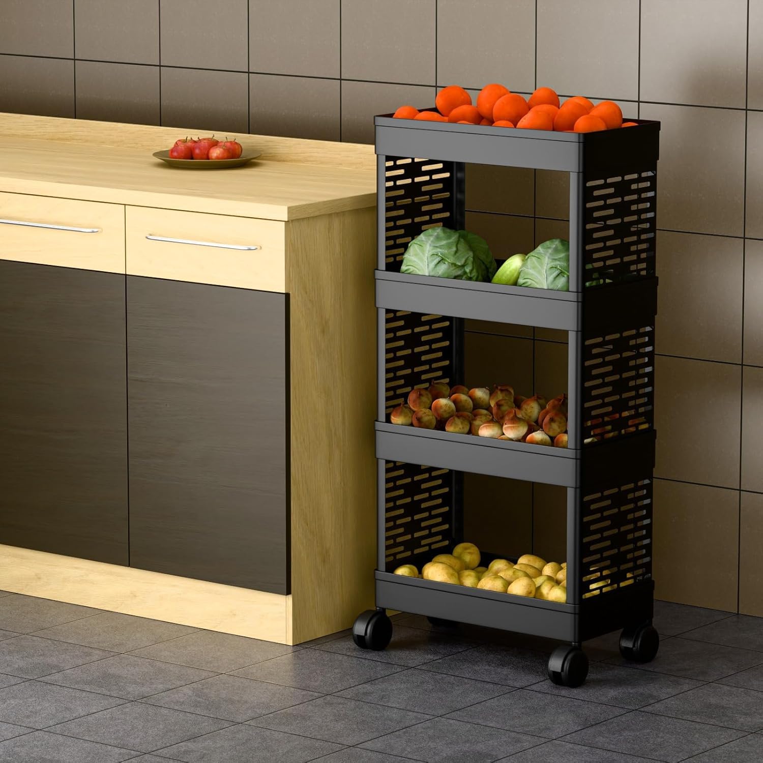 MASHUR FAB MULTI -Layer Kitchen Rack | Multipurpose Shelf for Utensils, Cutlery & Spices | Space-Saving Organizer for Home & Pantry (Casual, 4-LAYER)