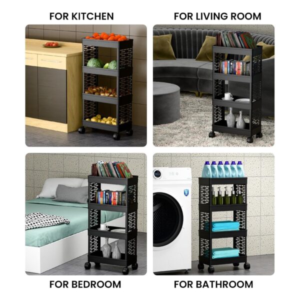 MASHUR FAB MULTI -Layer Kitchen Rack | Multipurpose Shelf for Utensils, Cutlery & Spices | Space-Saving Organizer for Home & Pantry (Casual, 4-LAYER)