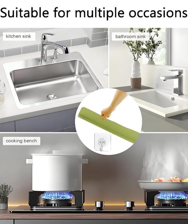MEKQO Sink Anti-Splash Baffle | Countertop Silicone Suction Cup | Splash Guard, Kitchen Water Baffle Plate Splash Guard | Anti-Splatter Board | Flexible Blocking Barrier |...