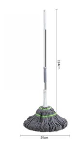 Microfiber Floor Cleaner, Self-Twisting Mop with Metal Handle, Twist Mop, Hands-Free Dry & Wet Floor Cleaner, Quick Rinse & Dry Design, Microfiber Absorbent, Commercial Home...