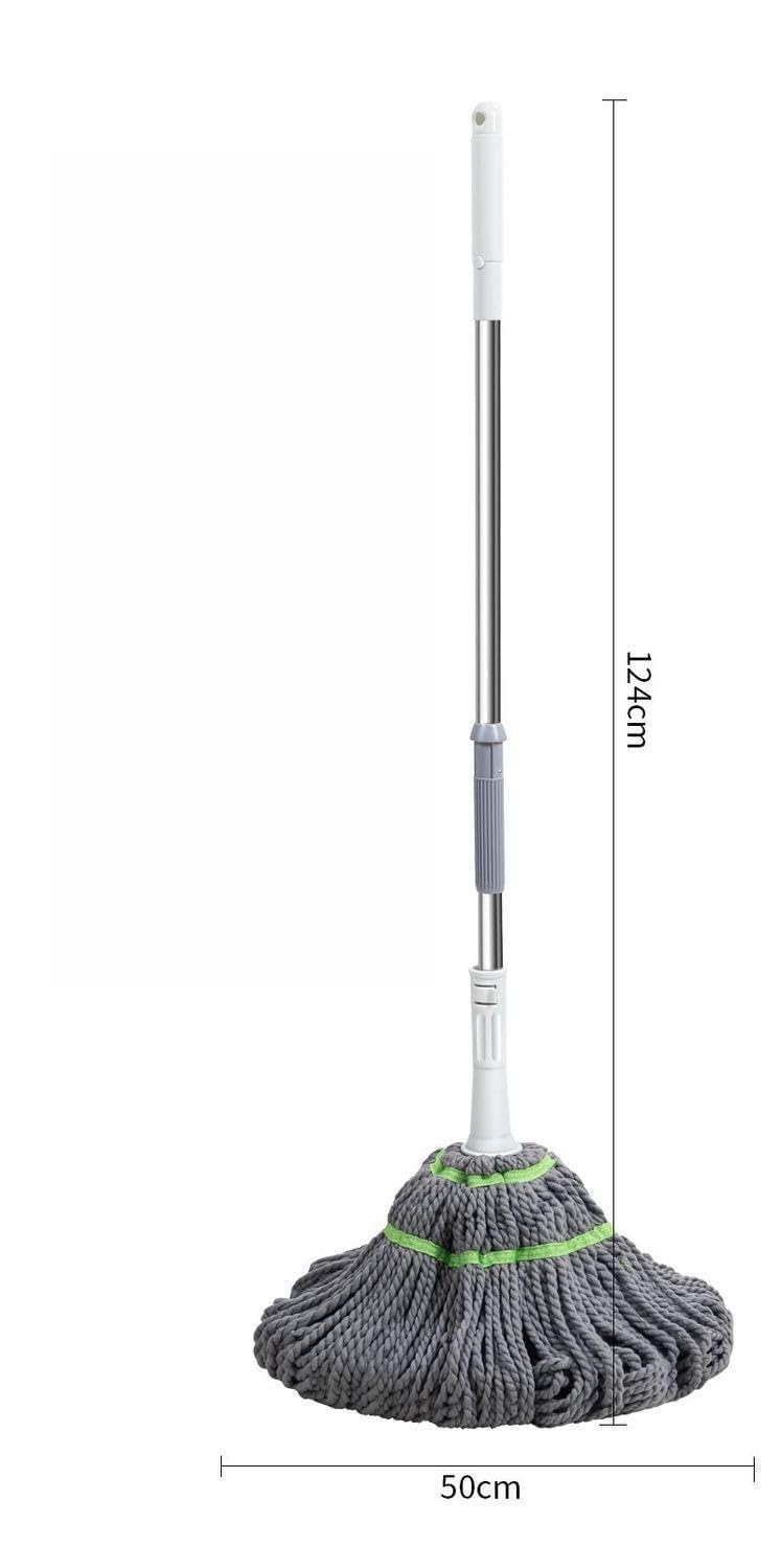 Microfiber Floor Cleaner, Self-Twisting Mop with Metal Handle, Twist Mop, Hands-Free Dry & Wet Floor Cleaner, Quick Rinse & Dry Design, Microfiber Absorbent, Commercial Home...