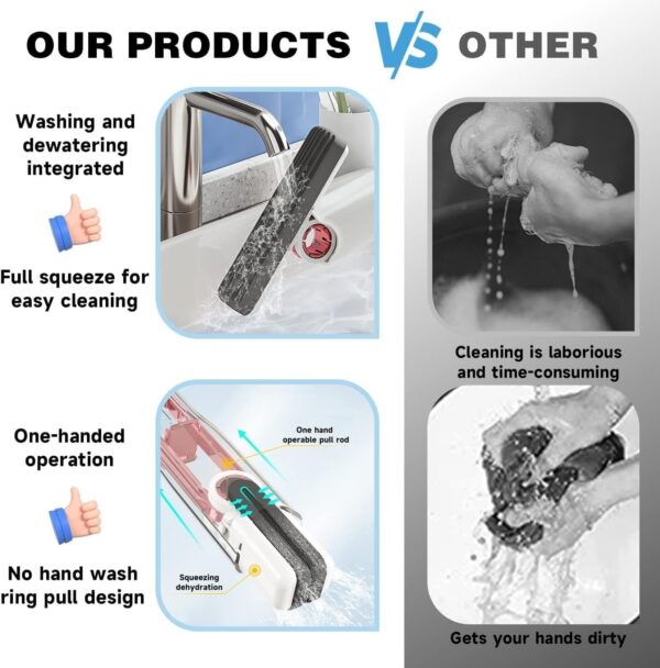 Microfiber Floor Cleaner, Self-Twisting Mop with Metal Handle, Twist Mop, Hands-Free Dry & Wet Floor Cleaner, Quick Rinse & Dry Design, Microfiber Absorbent, Commercial Home...