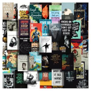 Moment Prints Set of 54 Motivational Inspirational Wall Collage Kit Posters - 4x6 Inches, 300 GSM Matte Finish, Double-Side Tape, Cardstock Included - Perfect for Office, Gym,...