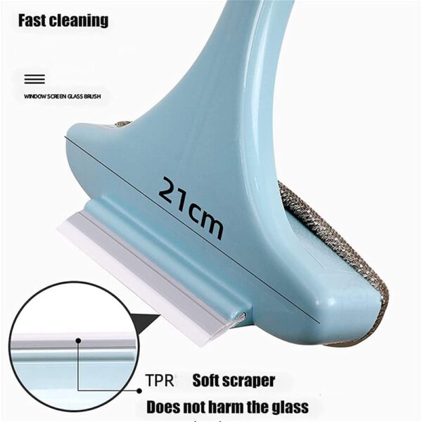MOROVIK Multifunctional Screen Brush 2 in 1 Mesh Cleaning Brush & Wiper with Extended Handle Window Cleaning Brush Net Cleaner Double-Sided Window Cleaner Window Mesh Cleaner,...
