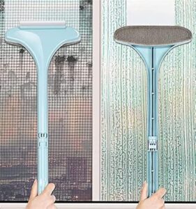 MOROVIK Multifunctional Screen Brush 2 in 1 Mesh Cleaning Brush & Wiper with Extended Handle Window Cleaning Brush Net Cleaner Double-Sided Window Cleaner Window Mesh Cleaner,...