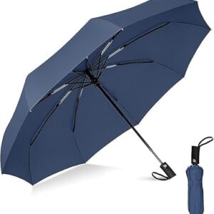 MOROVIK Portable Auto Travel Umbrella, UV Big Size Umbrella for Sun Protection Rain Windproof Strong large 3 fold for men women kids boys girls Perfect small & stylish Windproof...