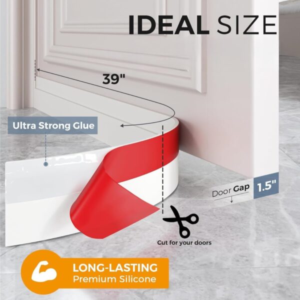 Nibbler 39 Inch Pack of 1 Silicon Door Bottom Sealing Strip | Self Adhesive Door Gap Filler Rubber | Strip Guard | Protector from Cockroach, Insect, Bugs, Air & Dust (Brown, 39...