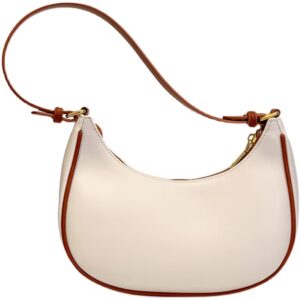 NOBY Women's Small Shoulder Bag – Faux Leather Crescent Purse with Adjustable Strap & Zip Closure | Minimalist Hobo Handbag for Casual, Party, and Evening Outfits