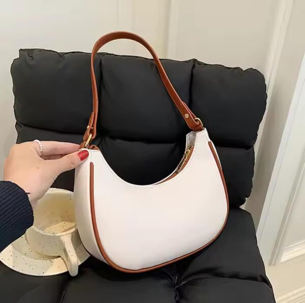 NOBY Women's Small Shoulder Bag – Faux Leather Crescent Purse with Adjustable Strap & Zip Closure | Minimalist Hobo Handbag for Casual, Party, and Evening Outfits