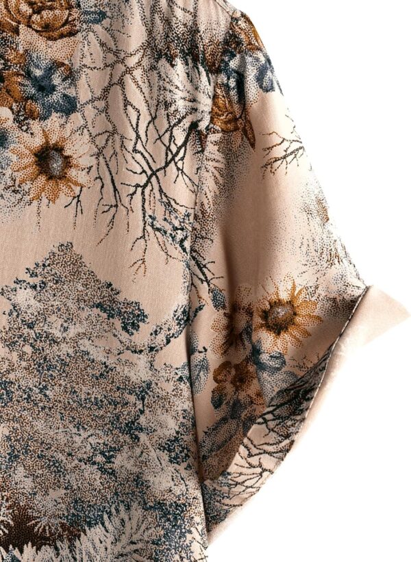 NoseQueen Floral Print Cotton Multi-Colored Short Sleeve Button Down Beach Outfits for Men Shirt