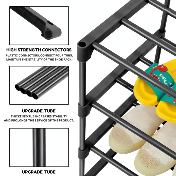 NYALKARAN Shoe Rack with Shelf | Foldable Plastic Shoe Rack with Shelves for Bedroom, Entryway & Living Room | Multipurpose Footwear Stand for Home (4 Layer)
